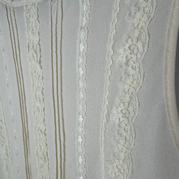 The Limited Sleeveless Lace Detail Top Ruffle Neck Tank Blouse - Picture 3 of 7